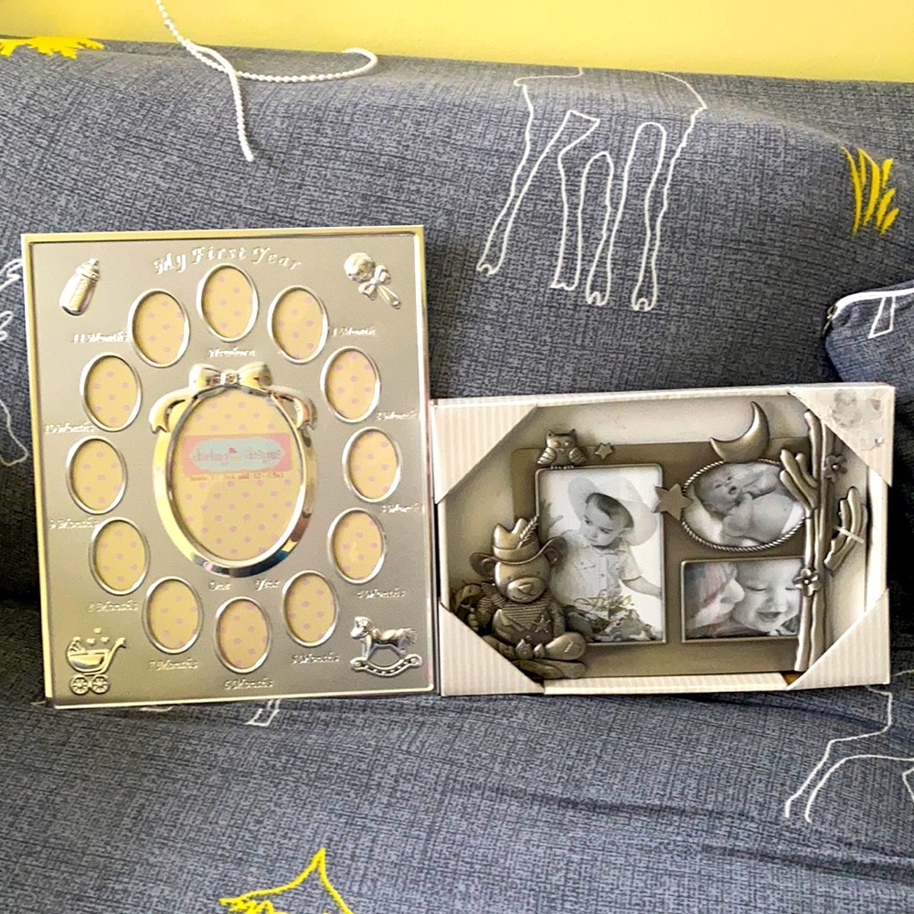 Set of 2 baby toddler my first year photos frames